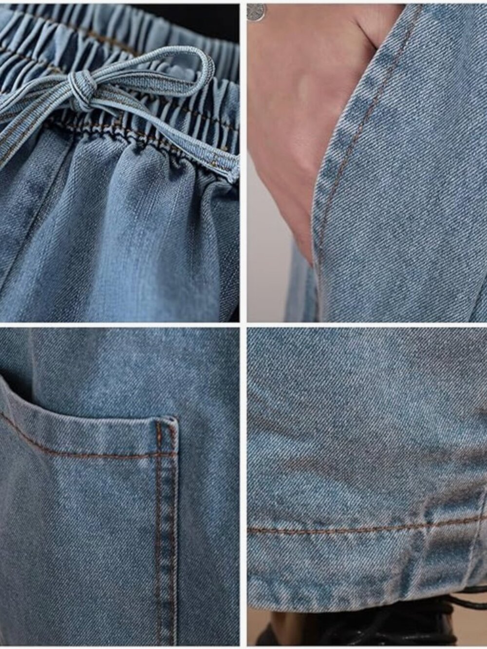 Women's Wide Leg Baggy Jeans - Picture 3 of 10